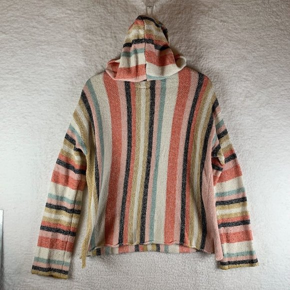 Rip Curl Sweater Women's S Multicolor Striped Knit Hooded‎ Pockets Pullover 7794 - Picture 2 of 6